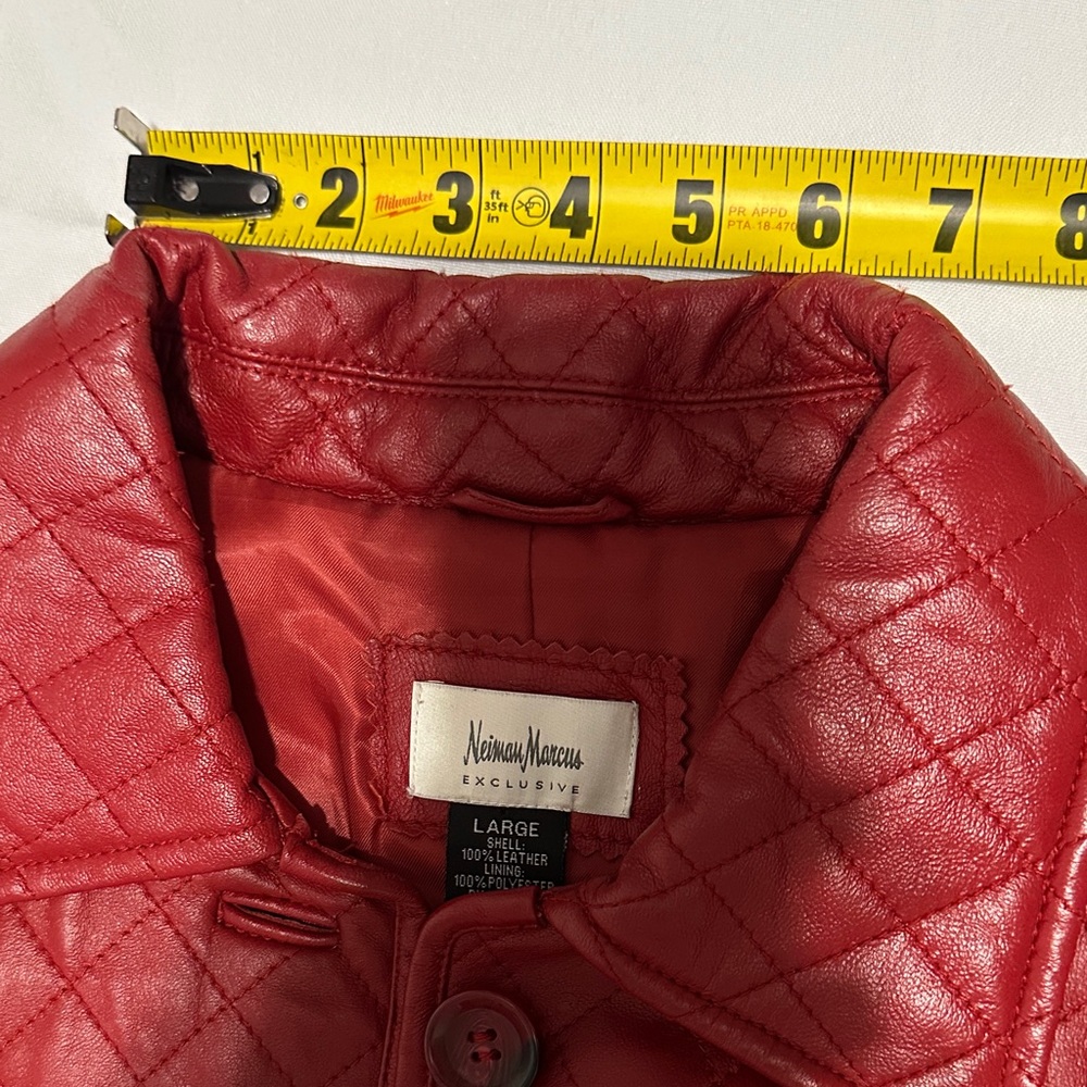Neiman Marcus Red Leather Jacket - Picture 15 of 16